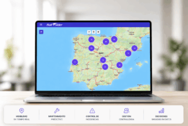 “Sistema HERMES de Railsider con mapa de localización en tiempo real de vagones ferroviarios”
