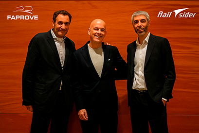 De izda. a dcha. José Andrés Arribas, gerente de FAPROVE; Pablo Antolín, General Manager de Railsider Mediterráneo y Carlos Omaña, secretario de FAPROVE y Head of Market España & Portugal en VTG